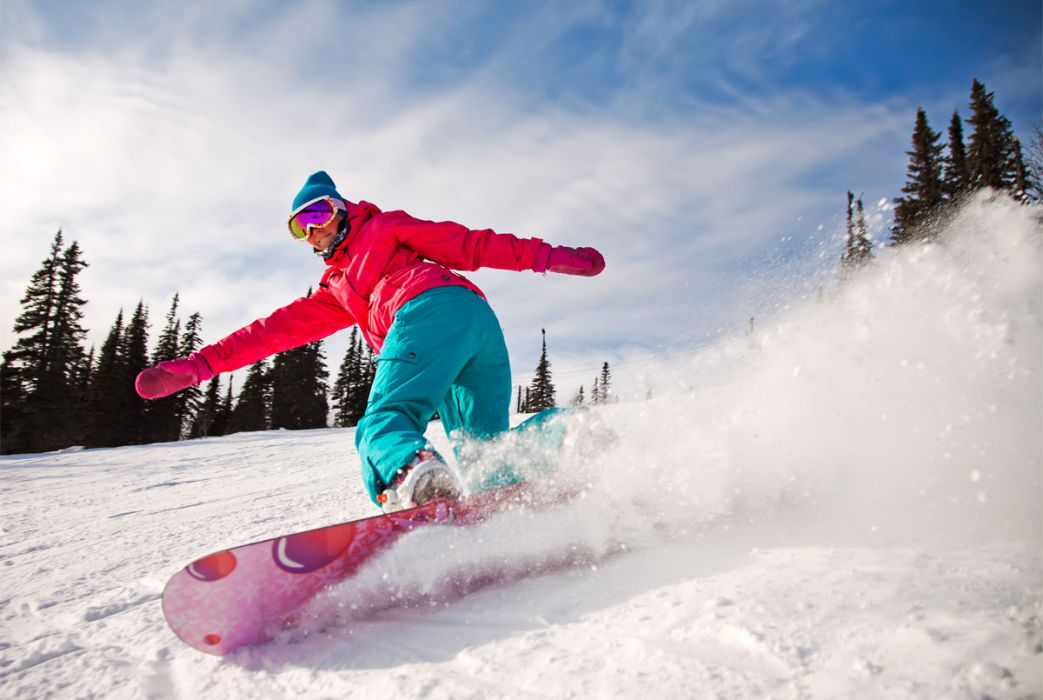 Snowboarden in den Alpen